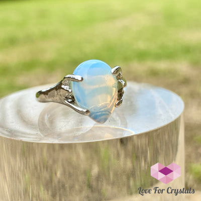 Opalite Teardrop Ring (Zinc Alloy Metal) Size 8.5