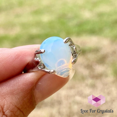 Opalite Teardrop Ring (Zinc Alloy Metal) Size 8