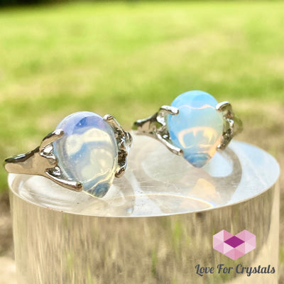 Opalite Teardrop Ring (Zinc Alloy Metal) Size 9