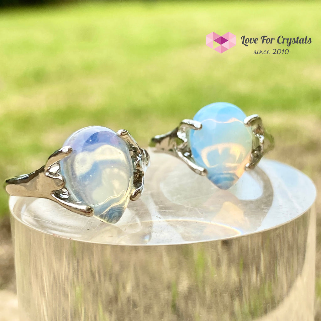 Opalite Teardrop Ring (Zinc Alloy Metal) Size 9