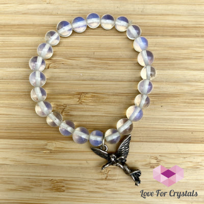 Opalite With Angel Charm Bracelet