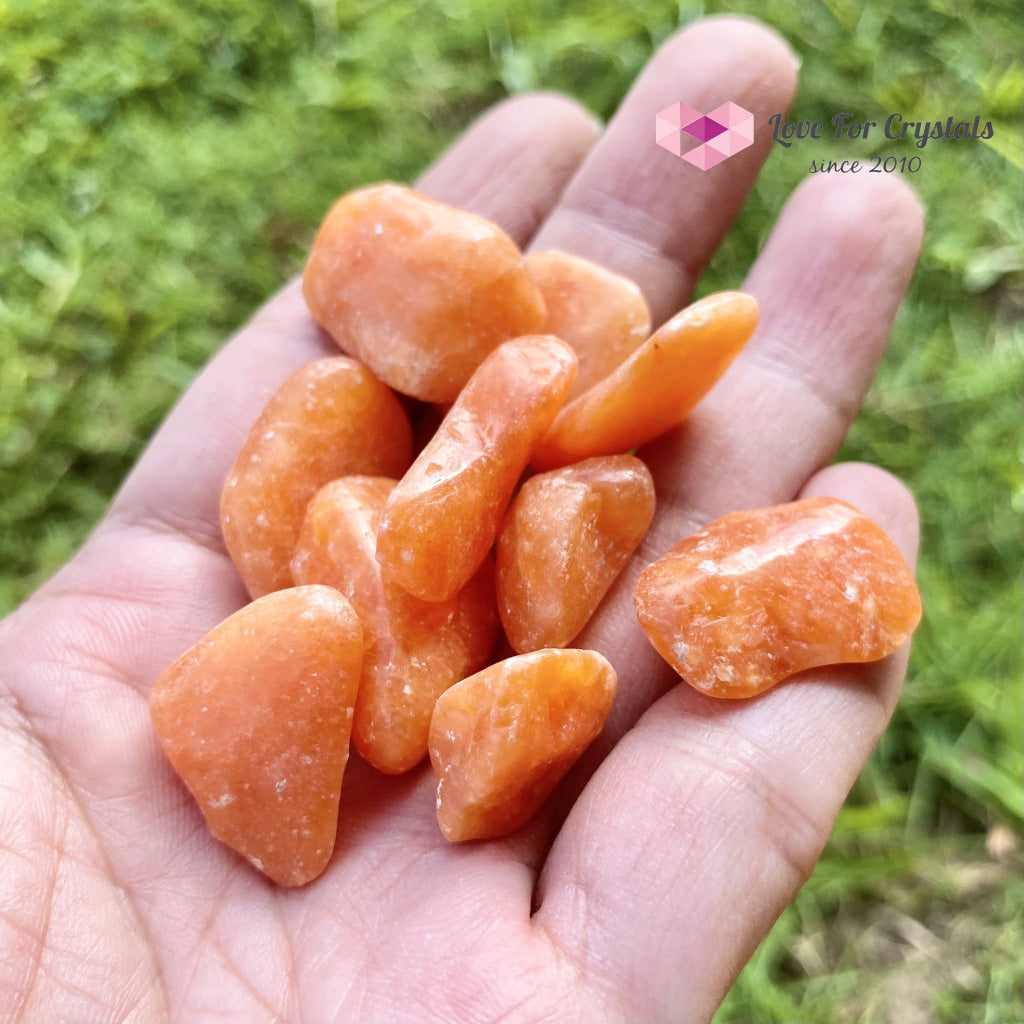 Orange Calcite Tumbled Stones (Brazil)