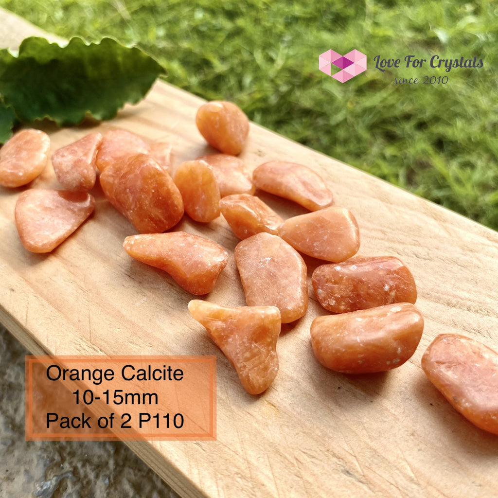 Orange Calcite Tumbled Stones (Brazil)