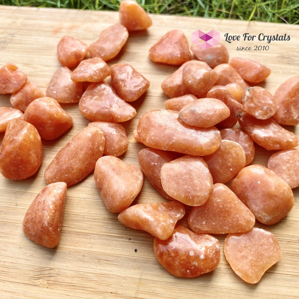 Orange Calcite Tumbled Stones (Brazil)