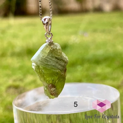 Peridot Raw Pendant In 925 Silver - Shimmer And Gems