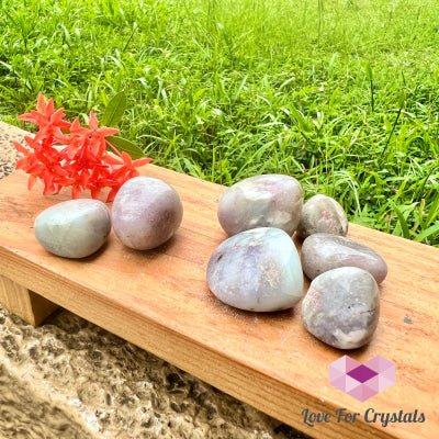 Pink Tourmaline In Aquamarine Tumbled Stones Polished