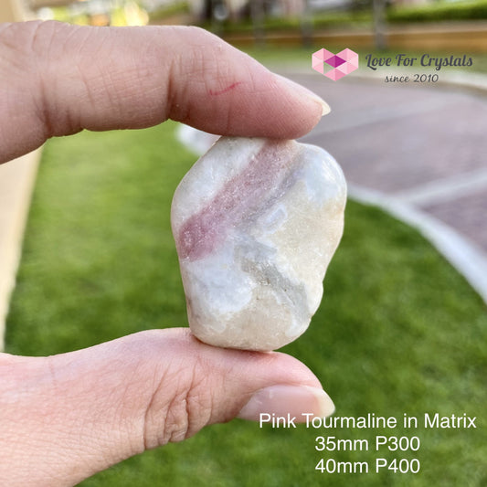 Pink Tourmaline In Matrix Tumbled (Brazil) Raw