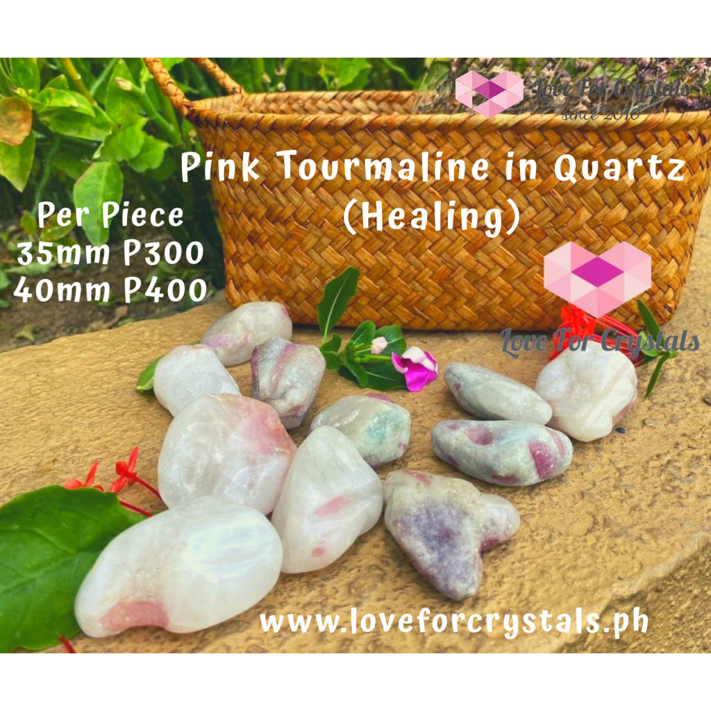 Pink Tourmaline In Matrix Tumbled (Brazil) Raw