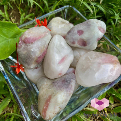 Pink Tourmaline In Matrix Tumbled (Brazil) Raw