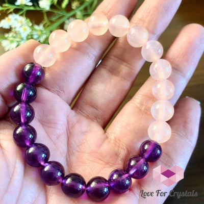 Pisces Zodiac Remedy Bracelet (Rose Quartz & Amethyst) 19 Feb- 20 March 6.5 (Large)