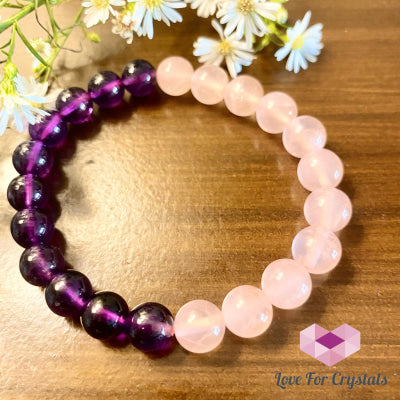 Pisces Zodiac Remedy Bracelet (Rose Quartz & Amethyst) 19 Feb- 20 March 6 (Medium)