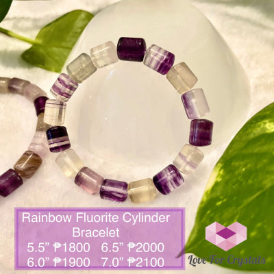 Rainbow Fluorite Cylinder Bracelet