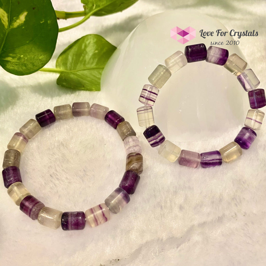 Rainbow Fluorite Cylinder Bracelet