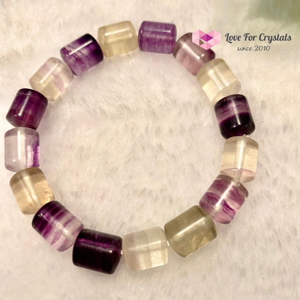 Rainbow Fluorite Cylinder Bracelet
