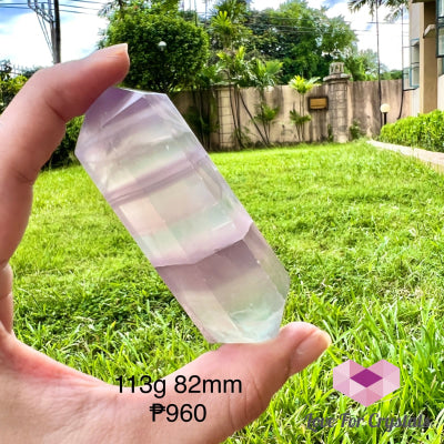 Rainbow Fluorite Double Terminated 113G 82Mm Point Terminated