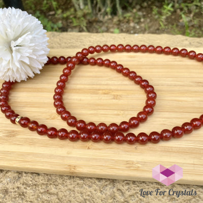 Red Agate 15 Long Necklace With 14K Gold-Filled Bead