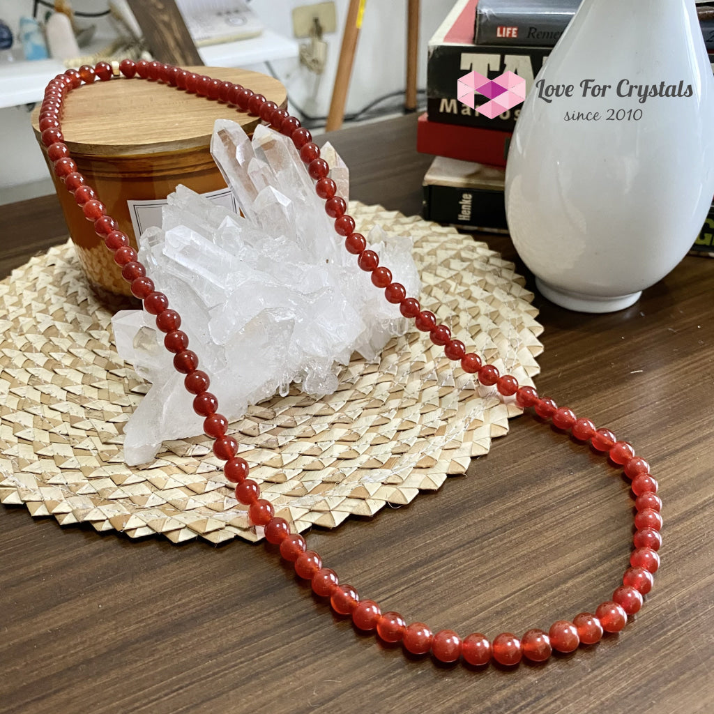 Red Agate 15 Long Necklace With 14K Gold-Filled Bead