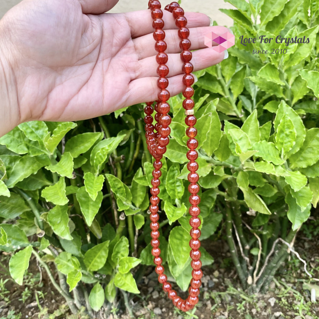 Red Agate 15 Long Necklace With 14K Gold-Filled Bead