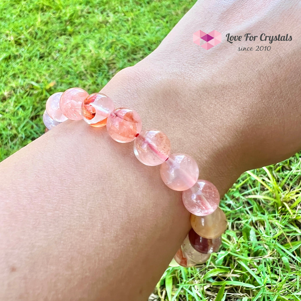 Red Hematoid Fire Quartz 8Mm Bracelet