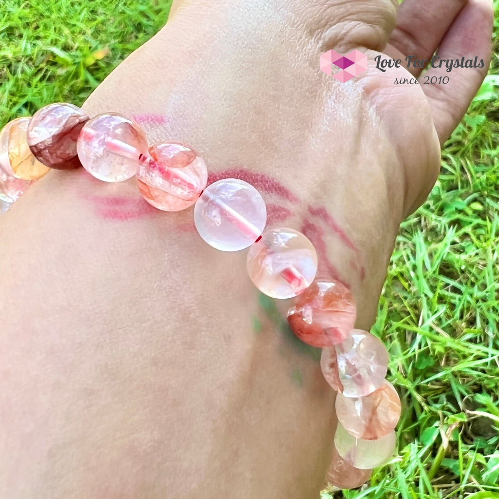 Red Hematoid Fire Quartz 8Mm Bracelet