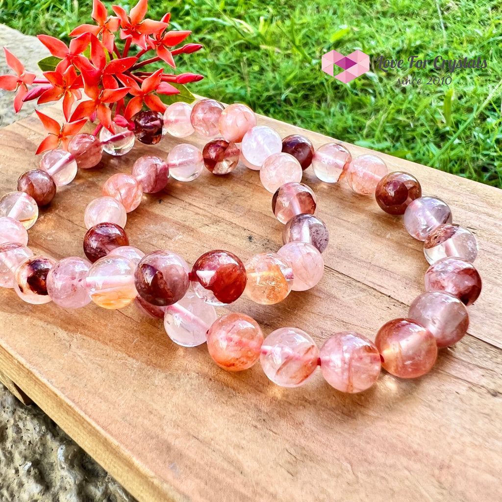 Red Hematoid Fire Quartz 8Mm Bracelet
