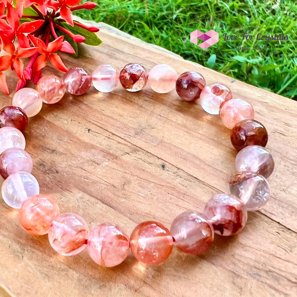 Red Hematoid Fire Quartz 8Mm Bracelet