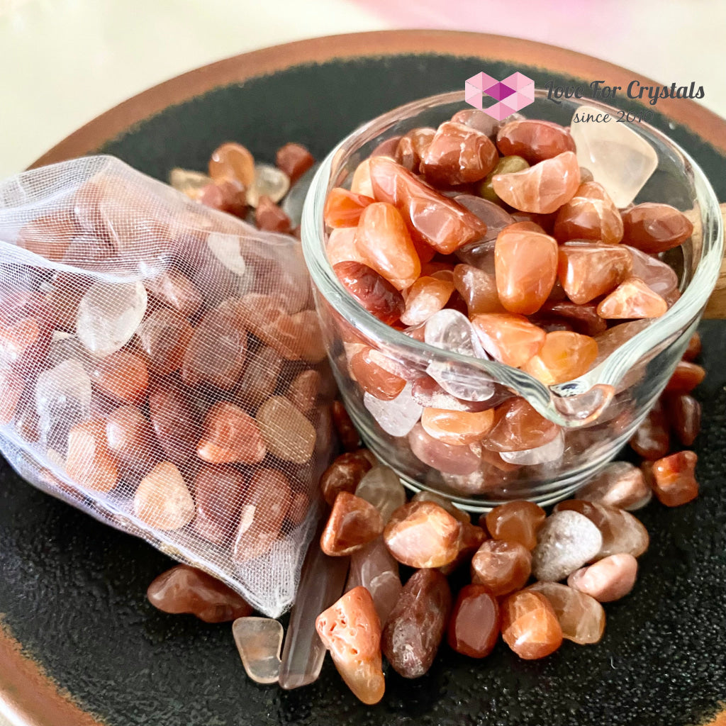 Red Rutile Chips In A Pouch