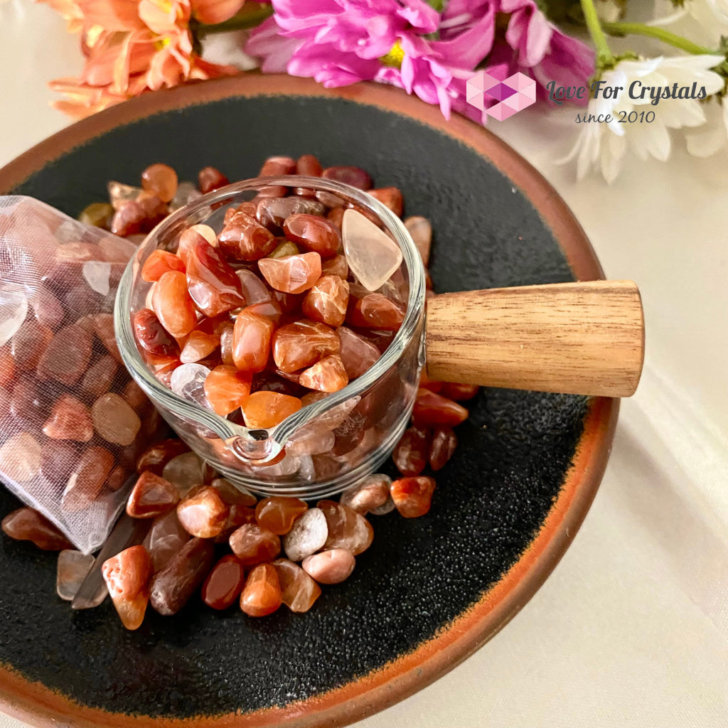 Red Rutile Chips In A Pouch