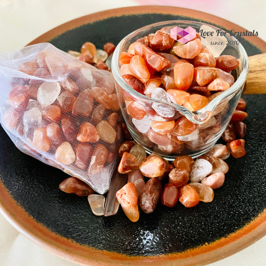 Red Rutile Chips In A Pouch