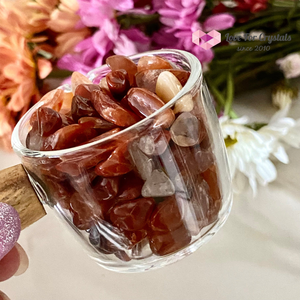 Red Rutile Chips In A Pouch