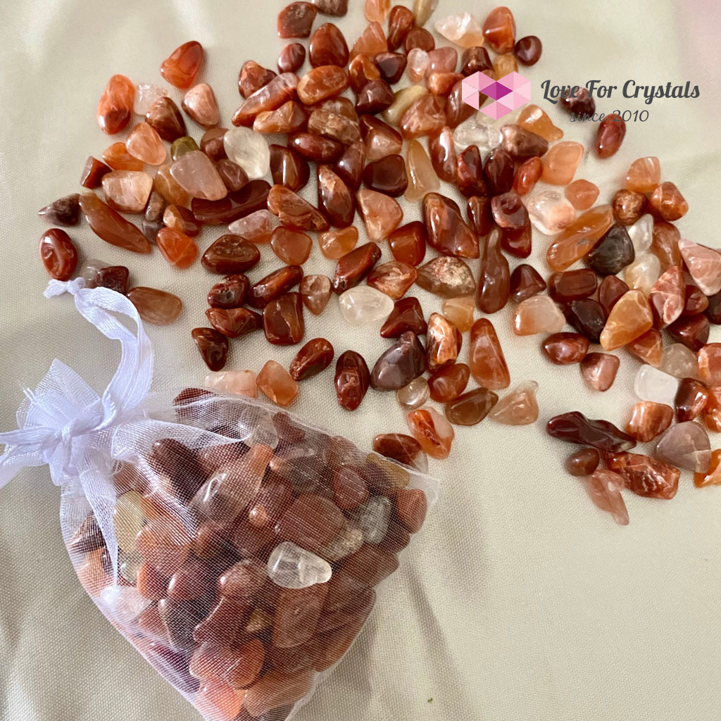 Red Rutile Chips In A Pouch