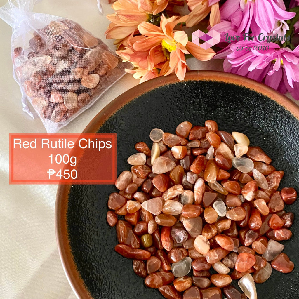 Red Rutile Chips In A Pouch