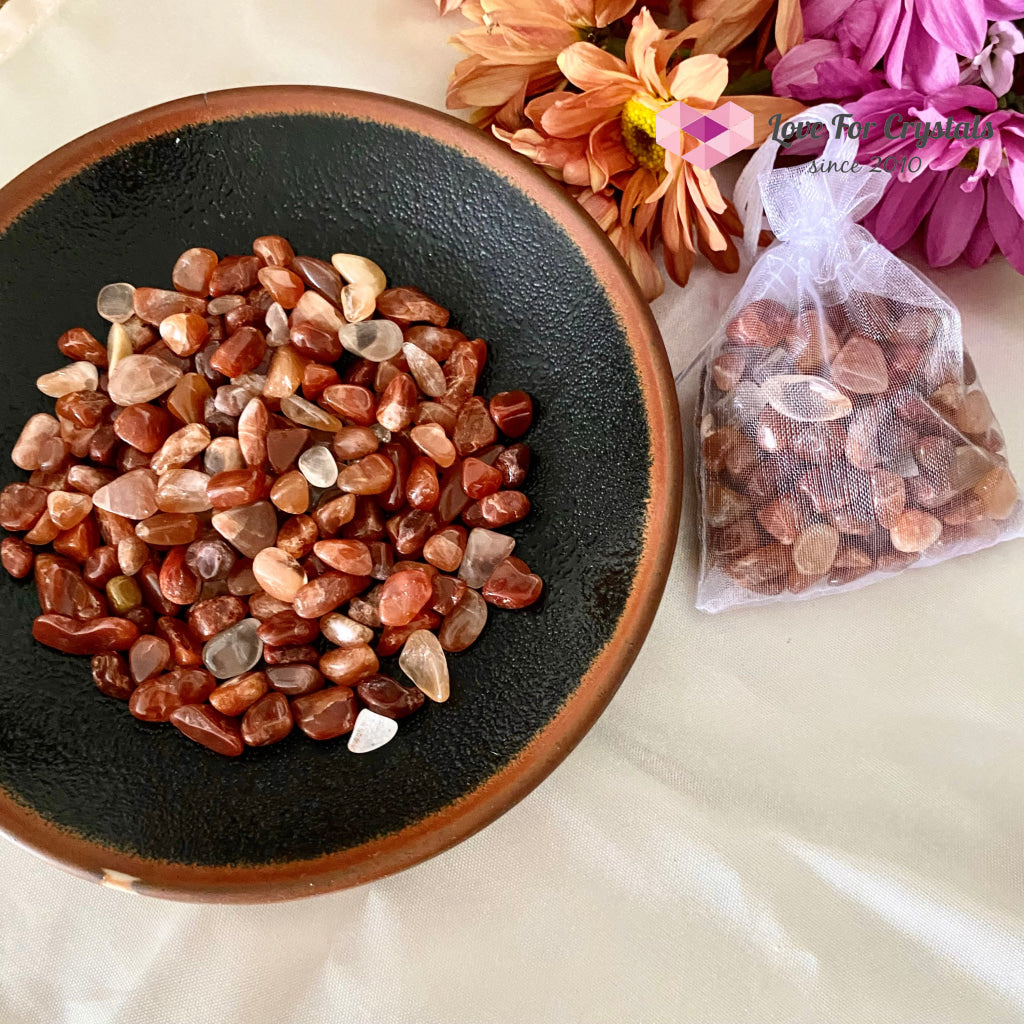 Red Rutile Chips In A Pouch