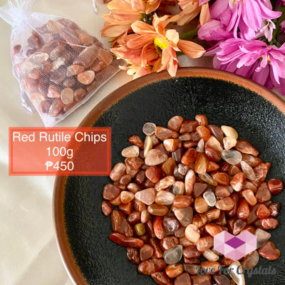 Red Rutile Chips In A Pouch