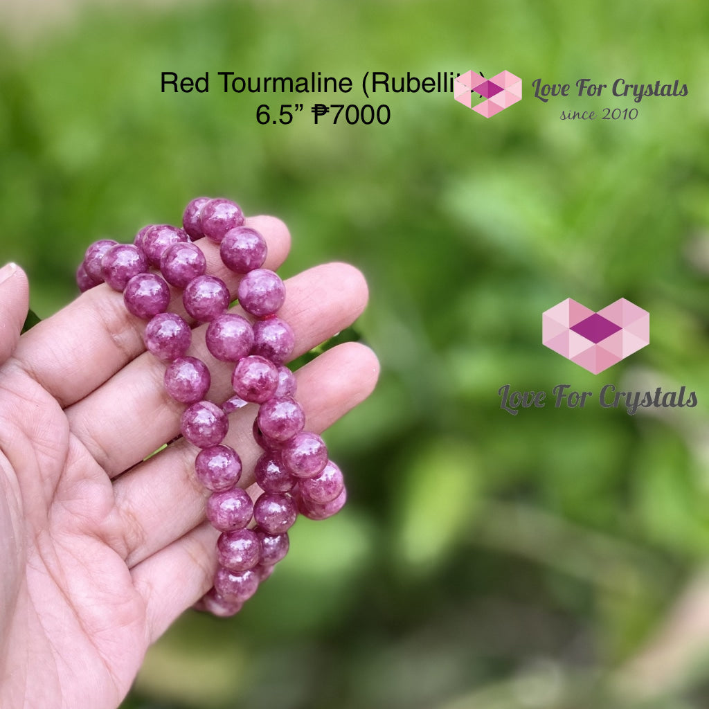 Red Tourmaline (Rubellite) Brazil Aaa 10Mm Bracelet