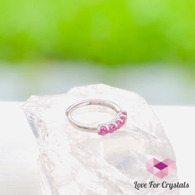Rhodolite Garnet Adjustable Ring In 925 Silver (Love And Energy) - Shimmer Gems Pendant