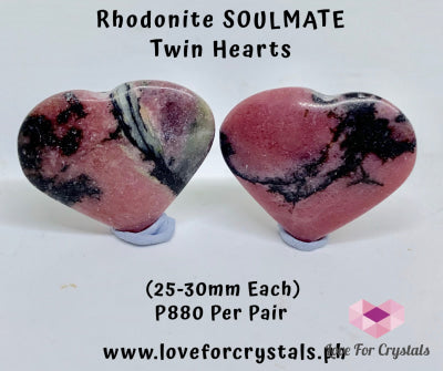 Rhodonite Twin Hearts (Brazil)