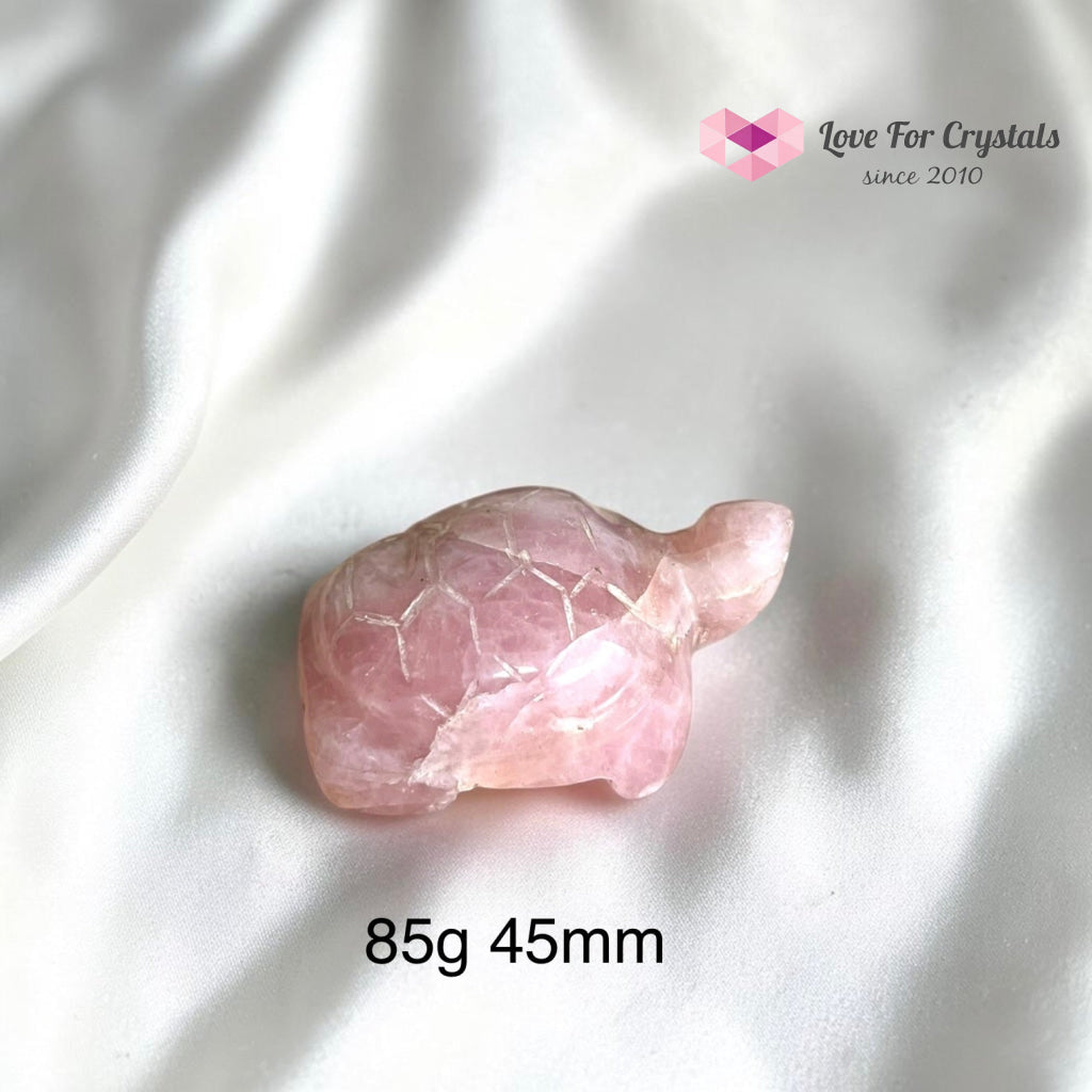 Rose Quartz Carved Turtle/Tortoise - 85g 45mm