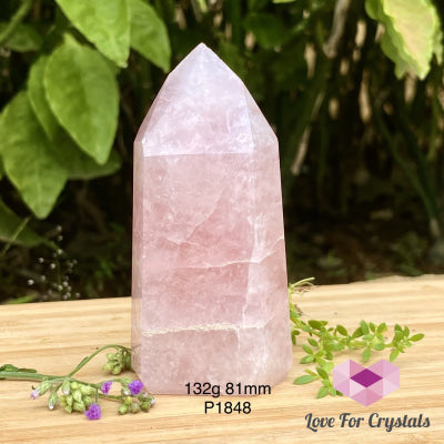 Rose Quartz Crystal Point (Brazil) Standing 132G 81Mm Points