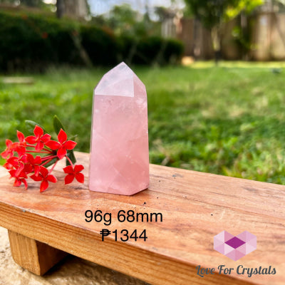 Rose Quartz Crystal Point (Brazil) Standing 96G 68Mm Points