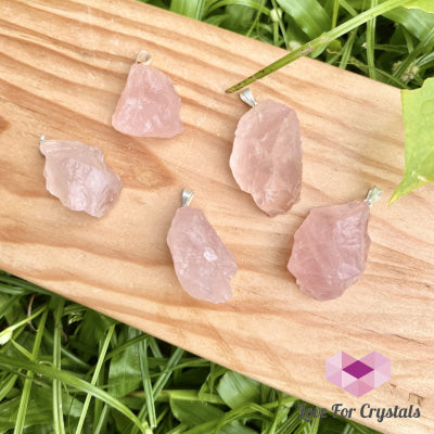 Rose Quartz Raw Crystal Pendant (Brazil) 20-35Mm