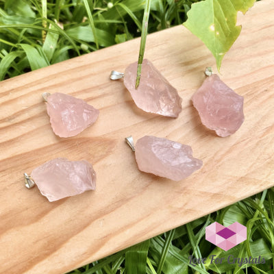 Rose Quartz Raw Crystal Pendant (Brazil) 20-35Mm