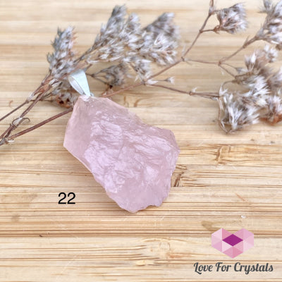 Rose Quartz Raw Crystal Pendant (Brazil) 20-35Mm Photo 22