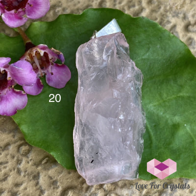 Rose Quartz Raw Crystal Pendant (Brazil) 20-35Mm Photo 20