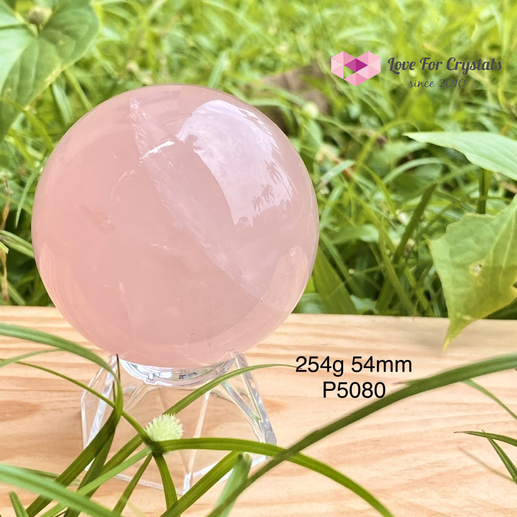 Rose Quartz Sphere (Aaa Grade) Brazil 254G 54Mm
