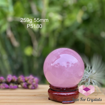 Rose Quartz Sphere (Aaa Grade) Brazil 259G 55Mm