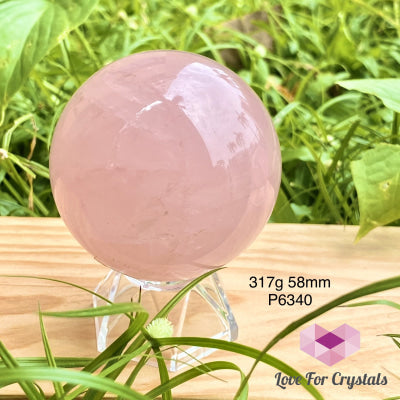 Rose Quartz Sphere (Aaa Grade) Brazil 317G 58Mm