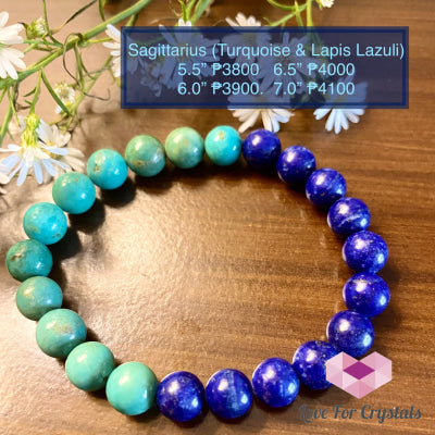 Sagittarius Zodiac Remedy Bracelet (Lapis Lazuli & Turquoise ) 21 Nov-21 Dec 6 (Medium)