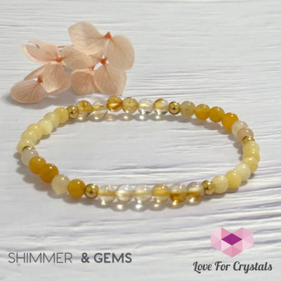 Solar Plexus Chakra Confidence Remedy Bracelet With Stainless Steel Beads (Citrine Yellow Jade &