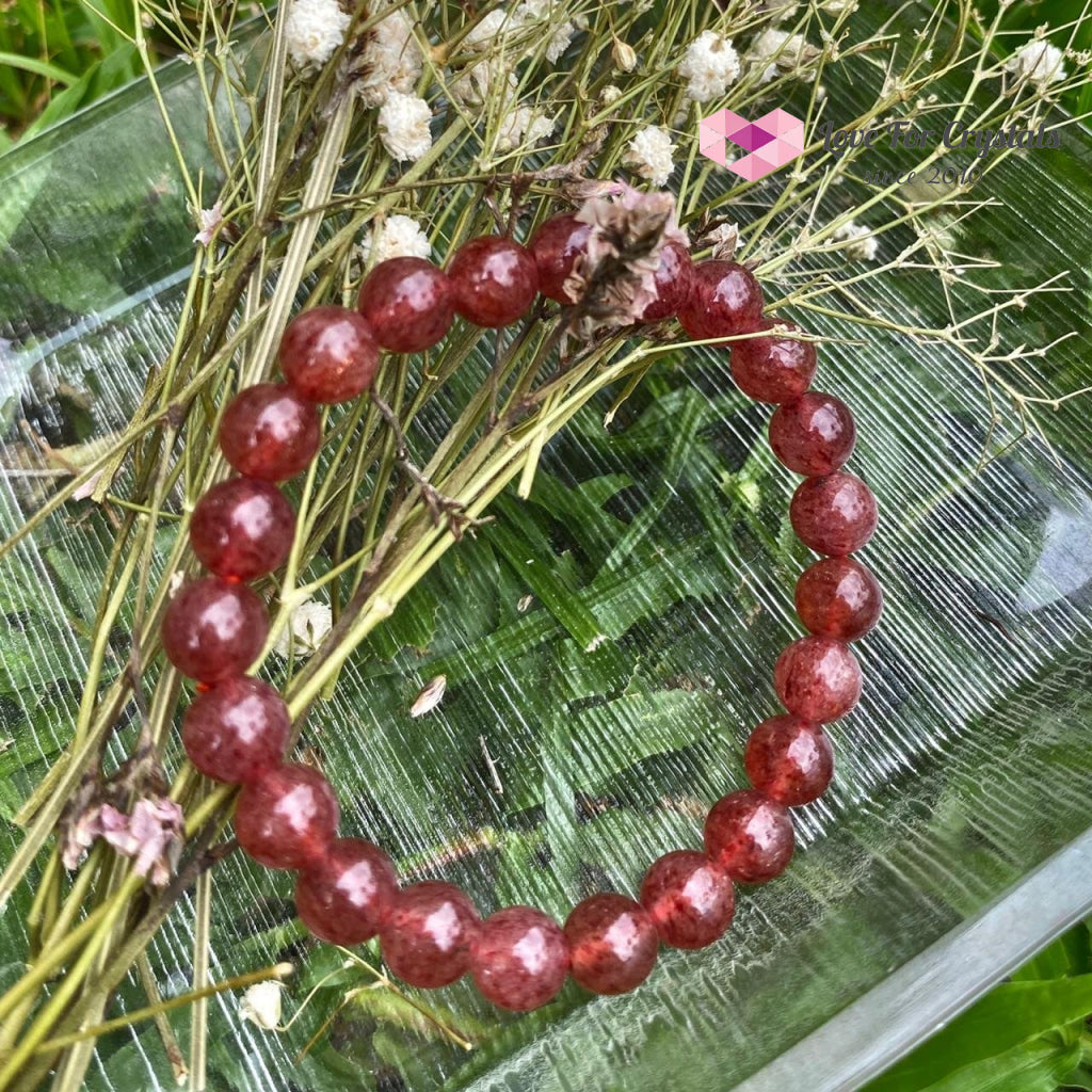 Strawberry Quartz Crystal Bracelet